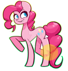 Size: 1024x1081 | Tagged: safe, artist:oreomonsterr, pinkie pie, g4, female, solo, watermark