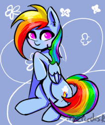 Size: 1385x1638 | Tagged: safe, artist:oreomonsterr, rainbow dash, g4, blushing, female, heart eyes, solo, wingding eyes