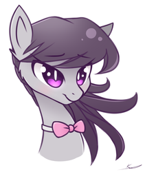 Size: 1600x1900 | Tagged: safe, artist:thezealotnightmare, octavia melody, earth pony, pony, g4, bust, female, mare, signature, simple background, smiling, solo, white background