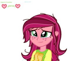 Size: 830x694 | Tagged: safe, artist:yeganeh18, gloriosa daisy, equestria girls, g4, my little pony equestria girls: legend of everfree, crying, implied sunset shimmer, messy hair, smiling