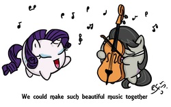 Size: 1652x1040 | Tagged: safe, artist:ransurround, octavia melody, rarity, pony, g4, blob, female, lesbian, mare, raritavia, shipping