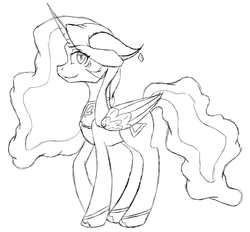 Size: 4563x4232 | Tagged: safe, artist:missitofu, alicorn, pony, absurd resolution, monochrome, ponified, princess allura, solo, voltron, voltron legendary defender