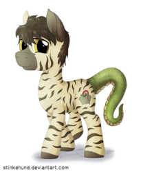 Size: 2300x2800 | Tagged: safe, artist:stinkehund, oc, oc only, original species, zebra, fluffy, high res, male, solo, tentacles, tentapony, unshorn fetlocks