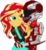 Size: 649x700 | Tagged: safe, artist:slayguy, sunset shimmer, oc, oc:guardian angel, equestria girls, g4, canon x oc, crossover, halo (series), helmet, shipping, spartan