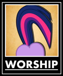 Size: 1504x1819 | Tagged: safe, twilight sparkle, g4, ass up, butt, butt only, plot, plot worship, poster, propaganda, worship