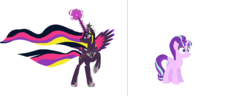 Size: 2040x784 | Tagged: safe, artist:nexuspiexiii, starlight glimmer, twilight sparkle, alicorn, pony, g4, corrupted, nightmare twilight, nightmarified, race swap, twilight sparkle (alicorn), xk-class end-of-the-world scenario