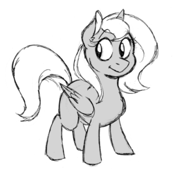 Size: 1378x1368 | Tagged: safe, artist:strangiesleepy, princess luna, g4, female, filly, grayscale, monochrome, simple background, solo, woona, younger
