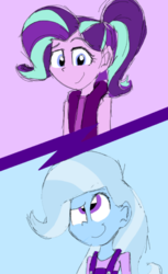 Size: 393x643 | Tagged: safe, artist:rozzertrask, starlight glimmer, trixie, equestria girls, g4, equestria girls-ified