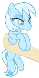 Size: 3750x7500 | Tagged: safe, artist:justisanimation, oc, oc only, oc:snowdrop, pony, cute, female, filly, flash, hand, hnnng, holding a pony, justis holds a pony, simple background, smiling, transparent background