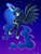 Size: 1050x1400 | Tagged: safe, artist:sabrib, princess luna, g4, female, flying, magic, night, solo, stars