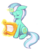 Size: 1250x1470 | Tagged: safe, artist:impydoo, lyra heartstrings, pony, unicorn, g4, eyes closed, female, floppy ears, levitation, lyre, magic, musical instrument, simple background, sitting, smiling, solo, telekinesis