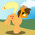 Size: 1024x1024 | Tagged: safe, artist:foxbeast, applejack, oc, oc:thundertail, g4, body swap, head swap, solo