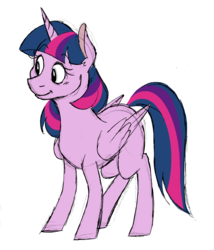 Size: 1163x1356 | Tagged: safe, artist:strangiesleepy, twilight sparkle, alicorn, pony, g4, female, simple background, smiling, solo, twilight sparkle (alicorn)