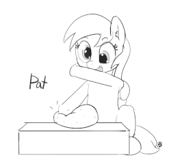 Size: 2369x2277 | Tagged: safe, artist:pabbley, derpy hooves, pegasus, pony, g4, 30 minute art challenge, animated, dough, female, gif, high res, kneading, mare, monochrome, solo