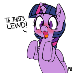 Size: 1658x1651 | Tagged: safe, artist:pabbley, twilight sparkle, alicorn, pony, g4, bipedal, blushing, cute, female, lewd, mare, open mouth, reaction image, shocked, simple background, solo, twilight sparkle (alicorn), white background, wide eyes