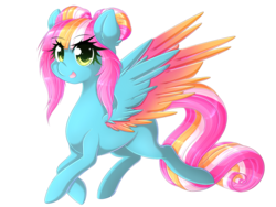 Size: 1280x960 | Tagged: safe, artist:fluffymaiden, oc, oc only, oc:raspberry sherbet, pegasus, pony, solo, tongue out