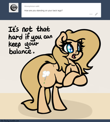 Size: 1280x1420 | Tagged: safe, artist:slavedemorto, oc, oc only, oc:backy, pony, bipedal, crossed arms, solo, tumblr