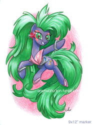 Size: 800x1078 | Tagged: safe, artist:amy mebberson, mane-iac, pony, g4, alternate hairstyle, crossover, jem, solo