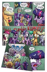 Size: 996x1530 | Tagged: safe, artist:agnesgarbowska, idw, official comic, apple bloom, applejack, derpy hooves, doctor whooves, mayor mare, roseluck, scootaloo, starlight glimmer, sweetie belle, time turner, twilight sparkle, alicorn, earth pony, pegasus, pony, unicorn, g4, spoiler:comic, spoiler:comic46, adventure in the comments, camera, comic, cutie mark crusaders, female, filly, foal, mare, playground, preview, speech bubble, twilight sparkle (alicorn)