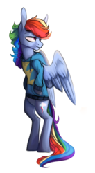 Size: 1272x2320 | Tagged: safe, artist:etalir, rainbow dash, pony, g4, bipedal, clothes, female, solo, sweater, wonderbolts uniform