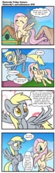 Size: 613x1920 | Tagged: safe, artist:pencils, derpy hooves, fluttershy, pegasus, pony, comic:fluttershy's anti-adventures, g4, cloud, comic, cute, everything went better than expected, female, floppy ears, flying, grin, house, mare, nailed it, nervous, scrunchy face, slice of life, smiling, weather vane