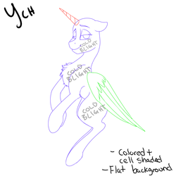 Size: 3000x3000 | Tagged: safe, artist:cold blight, pony, commission, high res, horn, solo, wings, your character here