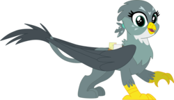 Size: 1024x589 | Tagged: safe, artist:flutterflyraptor, gabby, griffon, g4, the fault in our cutie marks, female, simple background, solo, transparent background, vector