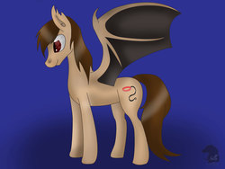 Size: 1440x1080 | Tagged: safe, artist:speed paint, oc, oc only, oc:ecru tether, bat pony, pony, male, solo, stallion