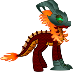 Size: 1353x1347 | Tagged: safe, artist:andrevus, dracony, dragon, hybrid, ponified, simple background, solo, the legend of zelda, the legend of zelda: ocarina of time, transparent background, volvagia