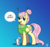 Size: 1714x1610 | Tagged: safe, artist:feralroku, angel bunny, fluttershy, g4, alternate hairstyle, clothes, crossover, dialogue, gradient background, greeting, looking back, one piece, open mouth, redraw, sitting, skypiea, smiling, speech bubble, waving
