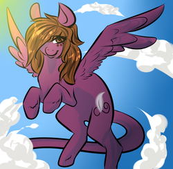 Size: 750x733 | Tagged: safe, artist:infectedzombiex, oc, oc only, pegasus, pony, commission, female, flying, mare, ponysona, solo