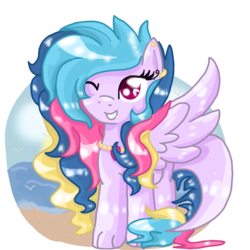 Size: 2300x2300 | Tagged: safe, artist:tiffanykip, oc, oc only, hippogriff, hybrid, high res, solo