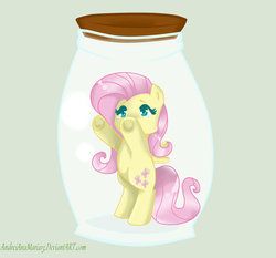 Size: 1024x956 | Tagged: safe, artist:andreianamaria13, fluttershy, g4, female, pony in a bottle, solo