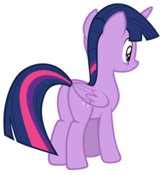 Size: 7000x7500 | Tagged: safe, artist:tardifice, twilight sparkle, alicorn, pony, the saddle row review, absurd resolution, butt, female, folded wings, mare, plot, simple background, solo, transparent background, twilight sparkle (alicorn), vector