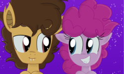 Size: 800x479 | Tagged: safe, artist:littlecloudie, cheese sandwich, pinkie pie, bat pony, pony, g4, alternate universe, bat ponified, cheesebat, fangs, filly, filly pinkie pie, race swap, younger