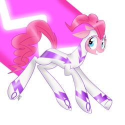 Size: 1500x1500 | Tagged: safe, artist:randomchick144, fili-second, pinkie pie, g4, power ponies (episode), female, power ponies, simple background, solo, transparent background