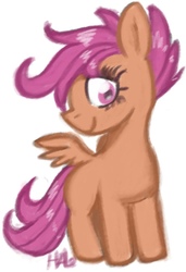 Size: 870x1271 | Tagged: safe, artist:lavendire, scootaloo, g4, blank flank, female, scootaloo without cutie mark, solo