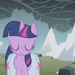 Size: 517x518 | Tagged: safe, screencap, twilight sparkle, pony, dragonshy, g4, animated, blinking, female, gif, head tilt, looking at you, solo, walking