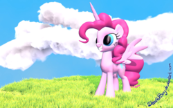 Size: 2000x1250 | Tagged: safe, artist:deathpwny, pinkie pie, alicorn, pony, g4, 3d, female, pinkiecorn, race swap, royalty, solo, xk-class end-of-the-world scenario