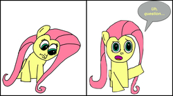 Size: 2301x1277 | Tagged: safe, artist:employeeamillion, fluttershy, g4, 1000 years in photoshop, newbie artist training grounds, photoshop touch, reaction image, story included