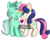 Size: 2821x2244 | Tagged: safe, artist:oreomonsterr, bon bon, lyra heartstrings, sweetie drops, pony, g4, female, heart, high res, lesbian, looking at each other, mare, one eye closed, open mouth, ship:lyrabon, shipping, simple background, watermark