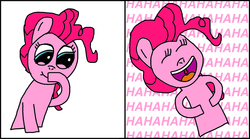Size: 2301x1277 | Tagged: safe, artist:employeeamillion, pinkie pie, g4, laughing, reaction image, story included, uvula