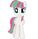 Size: 128x131 | Tagged: safe, artist:onil innarin, derpibooru exclusive, blossomforth, pony, g4, c:, female, looking at you, mare, pixel art, simple background, solo, transparent background