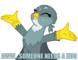 Size: 1260x968 | Tagged: safe, gabby, griffon, g4, the fault in our cutie marks, cute, female, gabbybetes, need a hug, open arms, solo, sweet dreams fuel