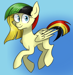 Size: 1024x1054 | Tagged: safe, artist:hetalianderpy, pegasus, pony, ponified, saitnt kitts and nevis, smiling, solo