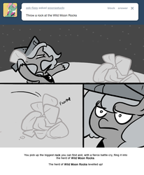Size: 666x809 | Tagged: safe, artist:egophiliac, princess luna, moonstuck, g4, cartographer's cap, fail, filly, hat, monochrome, moon, moon rock, unamused, woona, younger