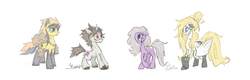 Size: 2800x900 | Tagged: safe, artist:skutchi, oc, oc only, oc:mylove, oc:nighty pearl, oc:siu, oc:world wander, blushing, female, makelovepony, male, signature, smiling, surprised, tumblr