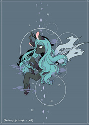 Size: 640x895 | Tagged: safe, artist:qianshoufo, queen chrysalis, changeling, changeling queen, g4, female, solo