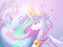 Size: 1024x768 | Tagged: safe, artist:aunmoon, princess celestia, g4, color porn, female, solo, spread wings