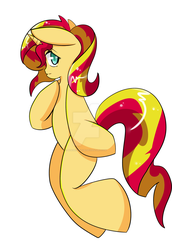 Size: 1024x1489 | Tagged: safe, artist:alienkittykun, sunset shimmer, pony, unicorn, g4, deviantart watermark, female, mare, obtrusive watermark, solo, watermark